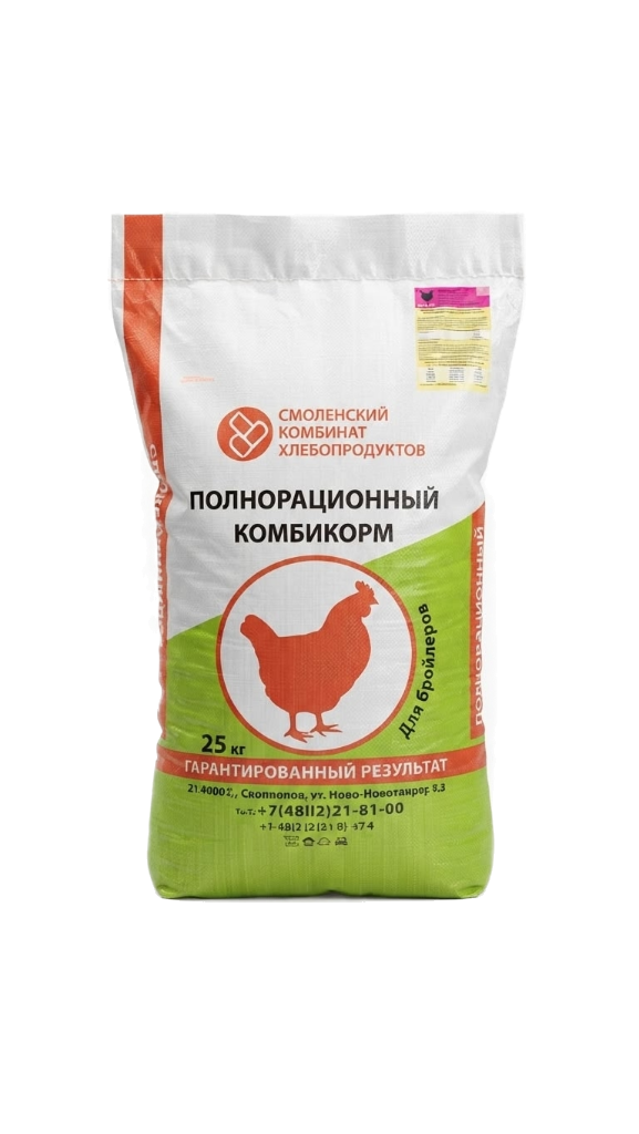 Комбикорм Смоленский КХП для бройлеров Финиш ПК-6 (от 22 дней до забоя), гранула, 25 кг