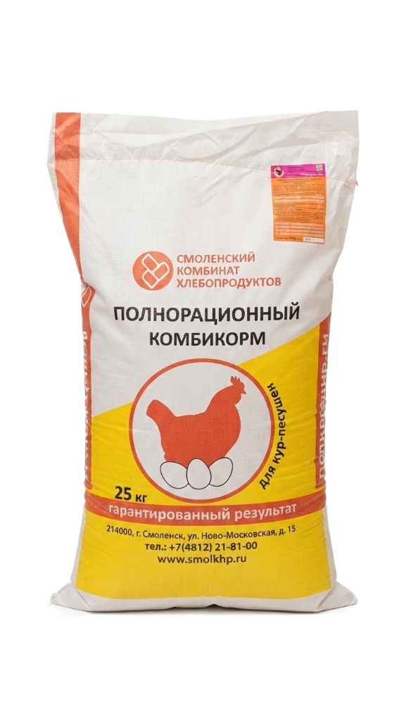 Комбикорм Смоленский КХП для несушек Рост 2 ПК-4 (14–20 недель), крупка, 25 кг
